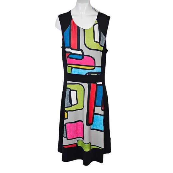 Simply Art Dolcezza Dress Abstract Art To Wear Size M Irena Orlov Vibrant NWT - Picture 1 of 10